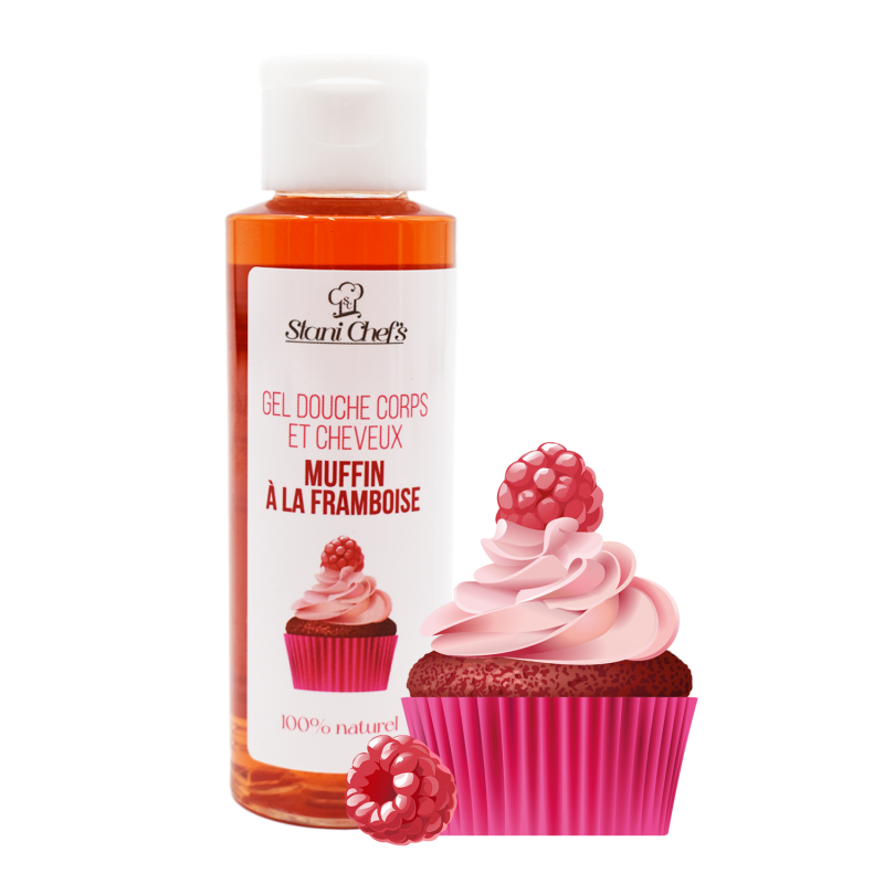 Gel douche corps et cheveux - Muffin à la framboise - 100ml 