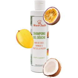 Gel douche corps et cheveux à la noix de coco, mangue & fruit de la passion 