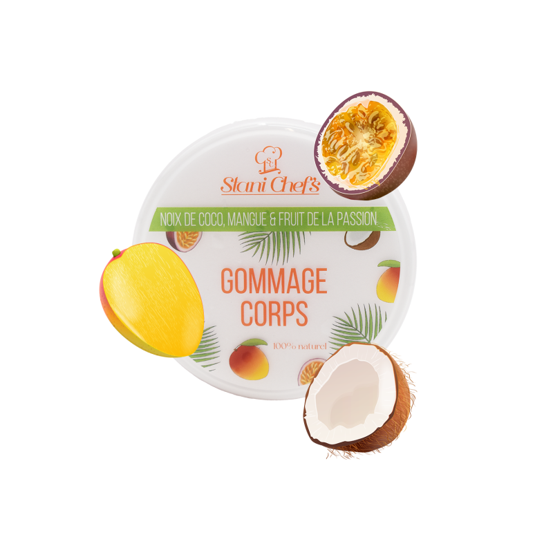 Gommage corps à la noix de coco, mangue & fruit de la passion 