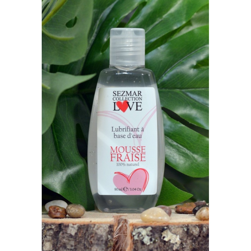 Lubrifiant à base d'eau 100% naturel Mousse fraise 90 ml 