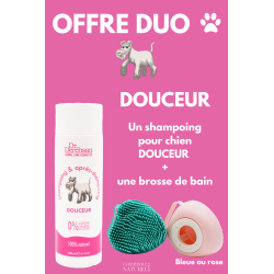 Shampoing pour chien + brosse de bain - OFFRE DUO - Douceur 