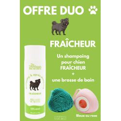 Shampoing pour chien + brosse de bain - OFFRE DUO - FRAÎCHEUR 