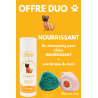 Shampoing pour chien + brosse de bain - OFFRE DUO - NOURRISSANT 