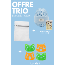 Boule de lavage + filet de lavage + 4 attrape-poils - OFFRE TRIO