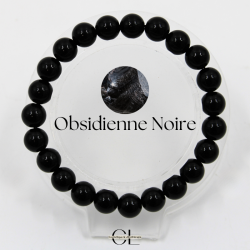 Bracelet en pierres naturelles Obsidienne noire A 8mm