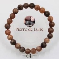 Bracelet en pierres naturelles Pierre de Lune Multicolore AB 8-9mm